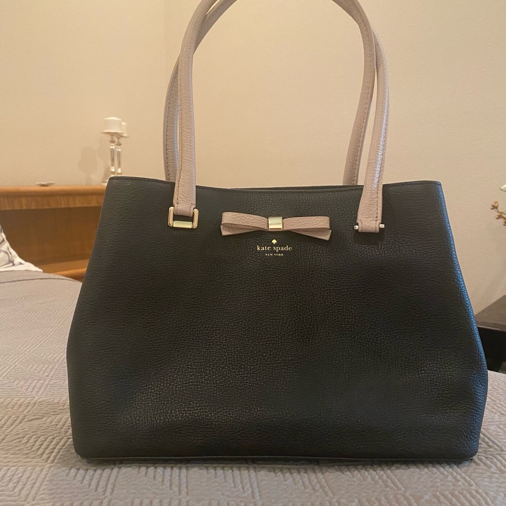 Kate Spade Hancock Park black and taupe handbag